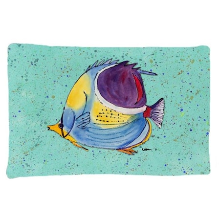 Carolines Treasures Carolines Treasures 8576PILLOWCASE 20.5 x 30 in. Tropical Fish on Teal Moisture Wicking Fabric Standard Pillow Case 8576PILLOWCASE